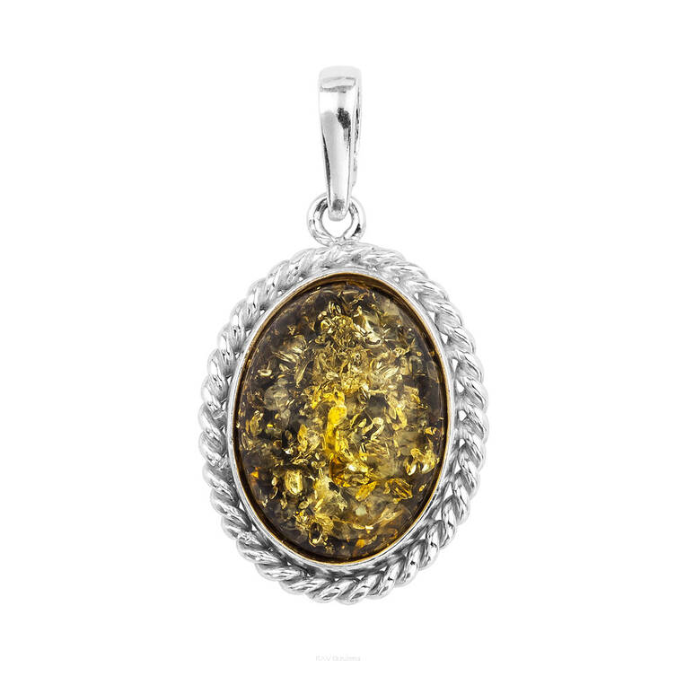 WISIOREK SREBRNY Z BURSZTYNEM