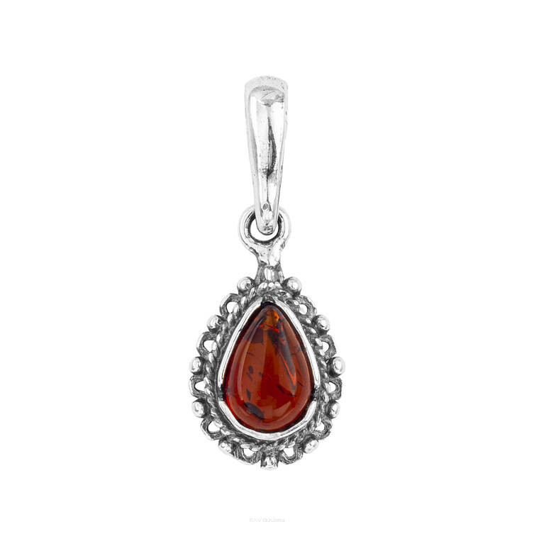 WISIOREK SREBRNY Z BURSZTYNEM