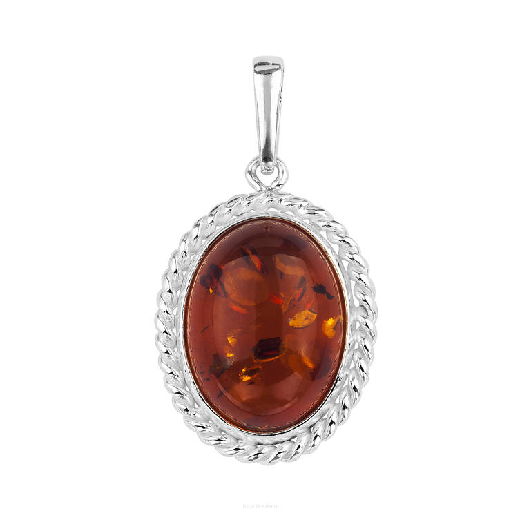 WISIOREK SREBRNY Z BURSZTYNEM