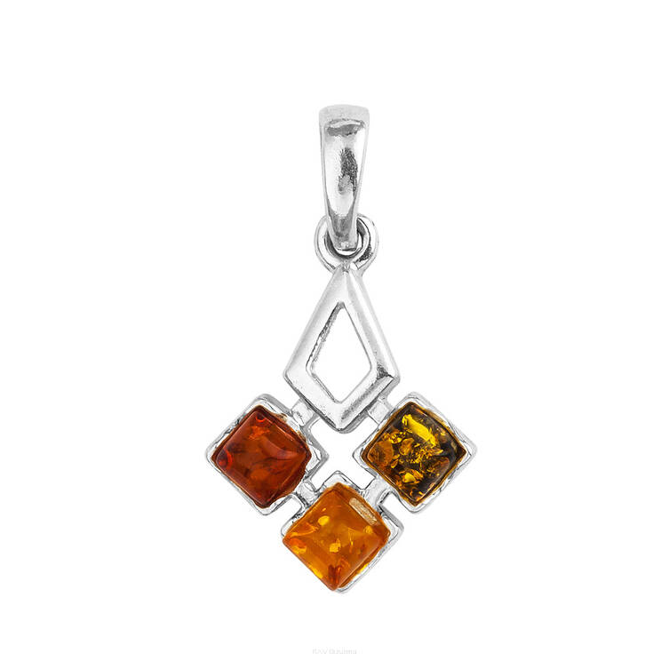 WISIOREK SREBRNY Z BURSZTYNEM