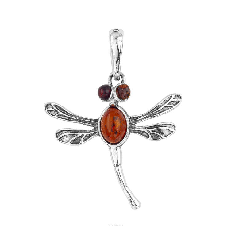 WISIOREK SREBRNY Z BURSZTYNEM